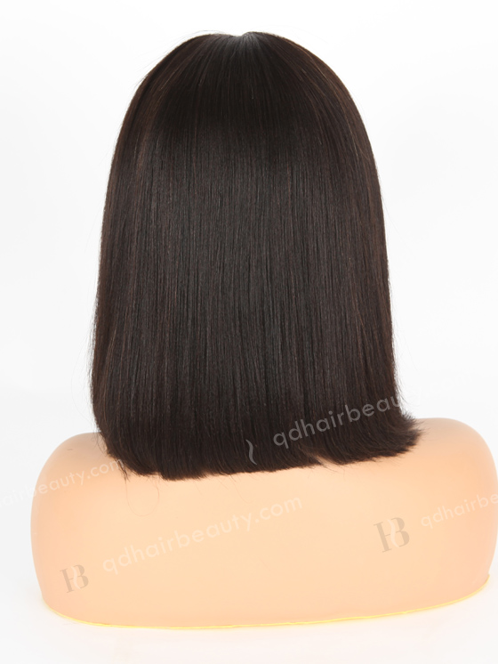 In Stock Indian Remy Hair 12" YAKI BOB Natural Color Lace Front Wig MLF-01013