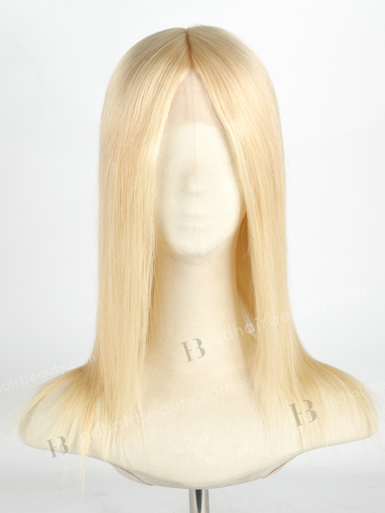 In Stock European Virgin Hair 14" Straight 613# Color Lace Front Silk Top Glueless Wig GLL-08041