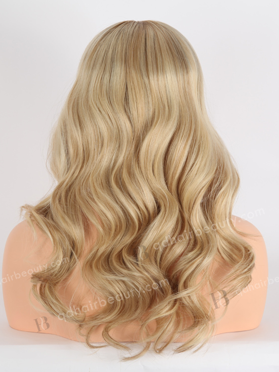 In Stock European Virgin Hair 16" All One Length Beach Wave 60/8a# Highlights, Roots 8a# Color Grandeur Wig GRD-08004