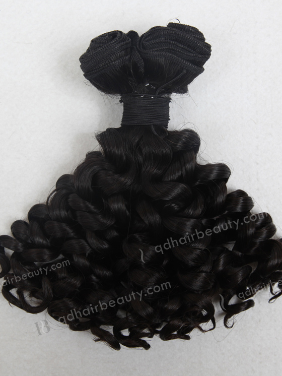 In Stock 7A Peruvian Virgin Hair 12" Double Drawn Spring Curl Natural Color Machine Weft SM-660