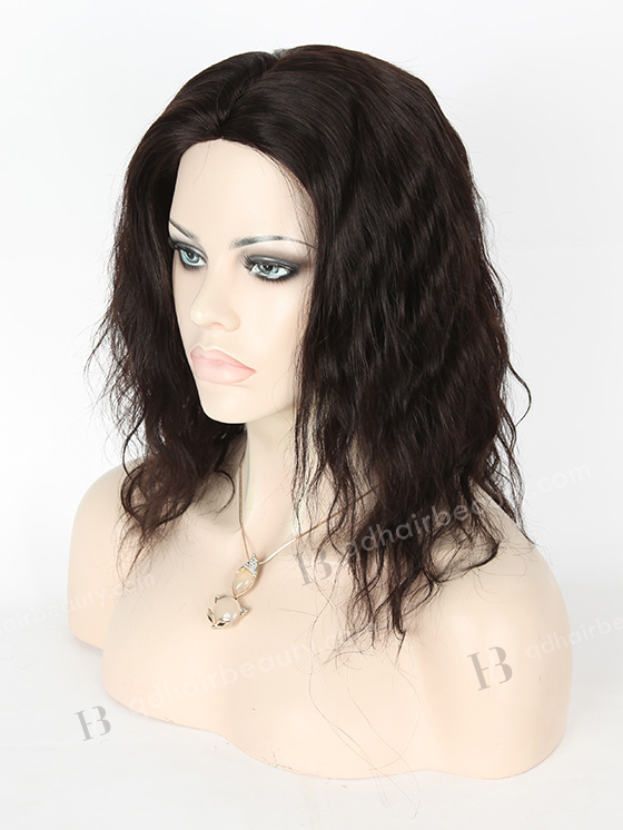 In Stock Indian Remy Hair 12" Natural Wave 1b# Color Full Lace Glueless Wig GL-01029