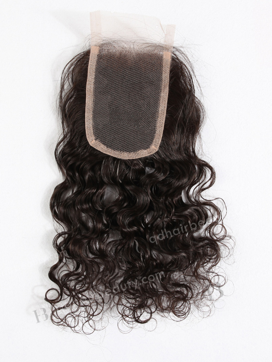 Brazilian Virgin Hair 12" Natural Curly Natural Color Top Closure WR-LC-002