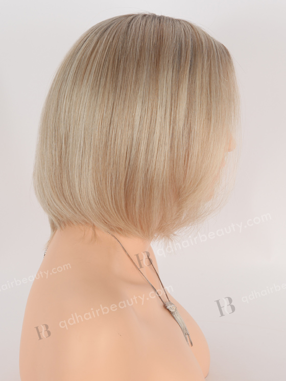 In Stock European Virgin Hair 8" BOB Straight T3/8a#/T3/White Color Monofilament Top Glueless Wig GLM-08014
