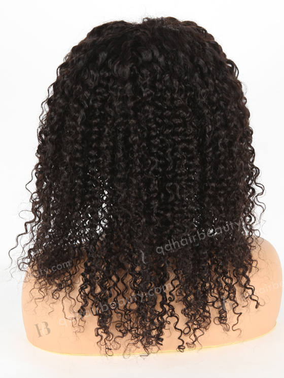 In Stock Brazilian Virgin Hair 16" Tight Curly Natural Color Lace Closure Wig CW-04006