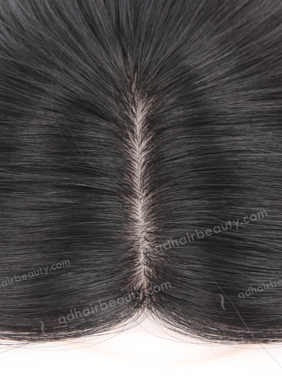 Black Color 8'' European Virgin Human Hair Silk Top Lace Toppers WR-TC-075