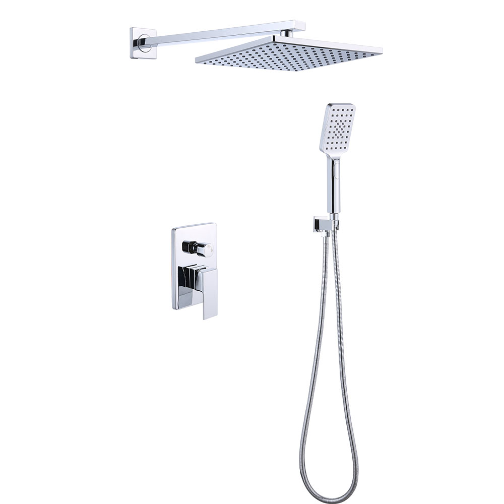 FLG Chrome Wall mounted  Bathroom  Rain Mixer Shower Set