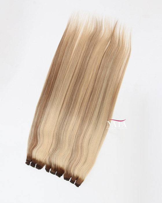 In Stock Malaysian Virgin Hair 24" Straight T9/60# with 9# highlights Color Machine Weft SM-361