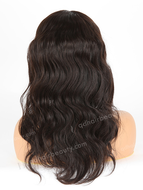 In Stock Brazilian Virgin Hair 16" Body Wave Natural Color Silk Top Full Lace Wig STW-420