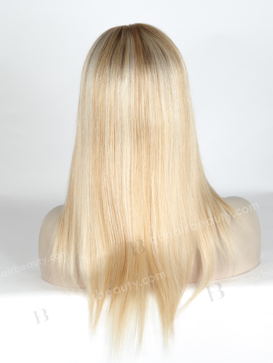 In Stock European Virgin Hair 14" Straight T8/60/25/8# Highlights Color Lace Front Silk Top Glueless Wig GLL-08016