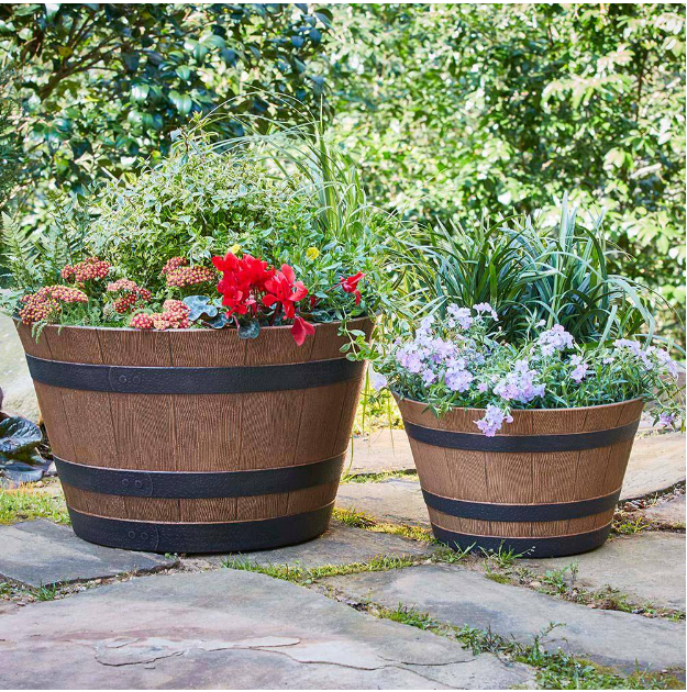 Unlike any other barrel planters on the market, our new Whiskey Barrel Planters are finished to bring beauty to your home and last for years inside or outside.  