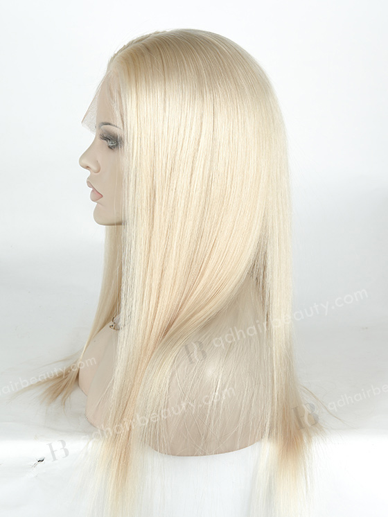 In Stock European Virgin Hair 18" Straight White Color Silk Top Full Lace Wig STW-843
