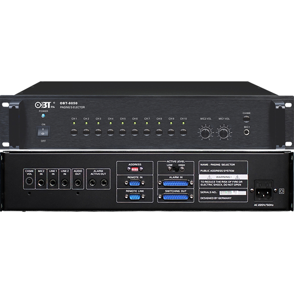 OBT-8050 Public Address System Professional Audio Ten Zones Remote Paging Selector