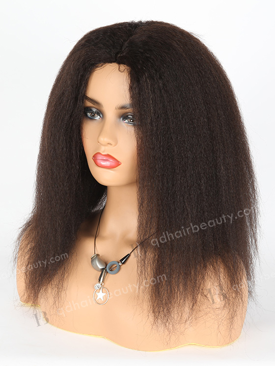 In Stock Malaysian Virgin Hair 14" Italian Yaki Natural Color Silk Top Glueless Wig GL-03030