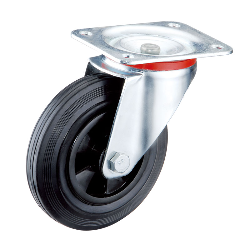 Black Standard Rubber on PP Rim Wheels & Castors - 14 Series