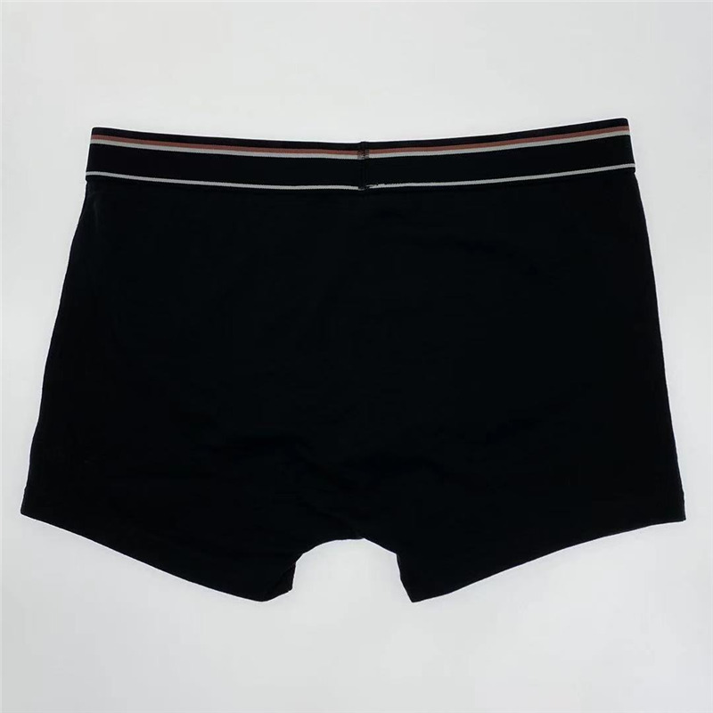 Men's Shorts Black Bottom Black and White Light Red Striped Waistband