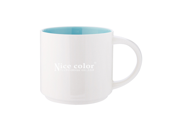 14 oz. Inner Color Coffee Mug-Light Blue