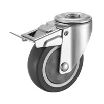 (7-03)     75mm,100mm,125mm,3"4"5"swivel caster ,medium duty ,trolley caster ,TPR wheel ,ball bearing ,with bolt hole and brake