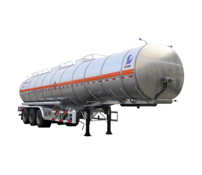 Aluminum alloy flammable liquid tanker semi-trailer