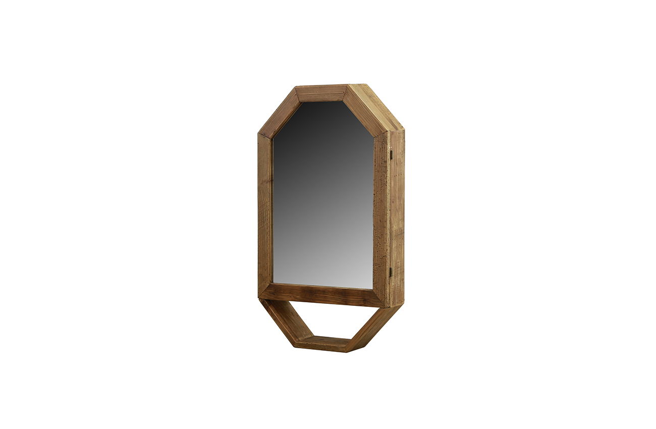 Y537Reclaimed wood hanging mirror  with wooden frame
