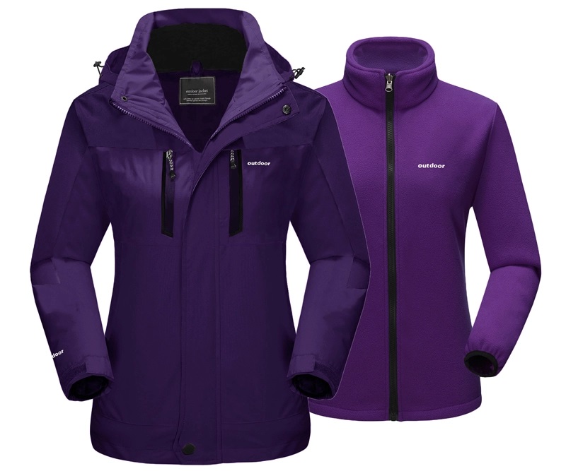 Women Outdoor Sport Clothing Winter 2 pieces Jacket Fleece Warm Windbreaker Hiking Camping Sportswear Trekking 3 in 1 Jackets 