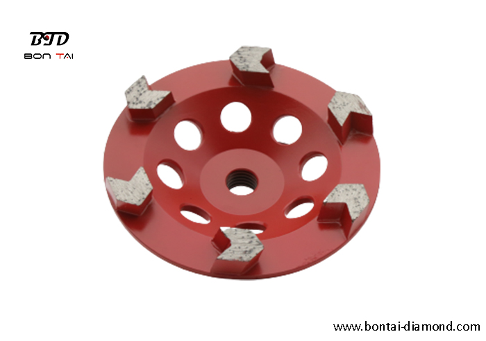 Hot selling 5 inch arrow diamond cup wheel for concrete coating removal