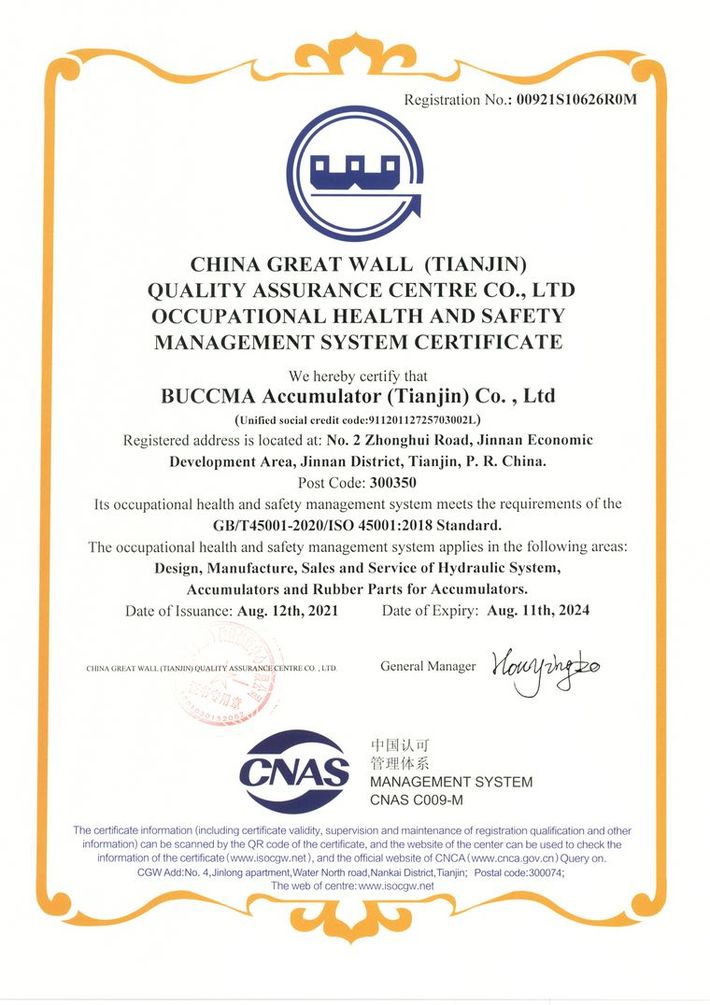 Buccma gain ISO45001 certificate