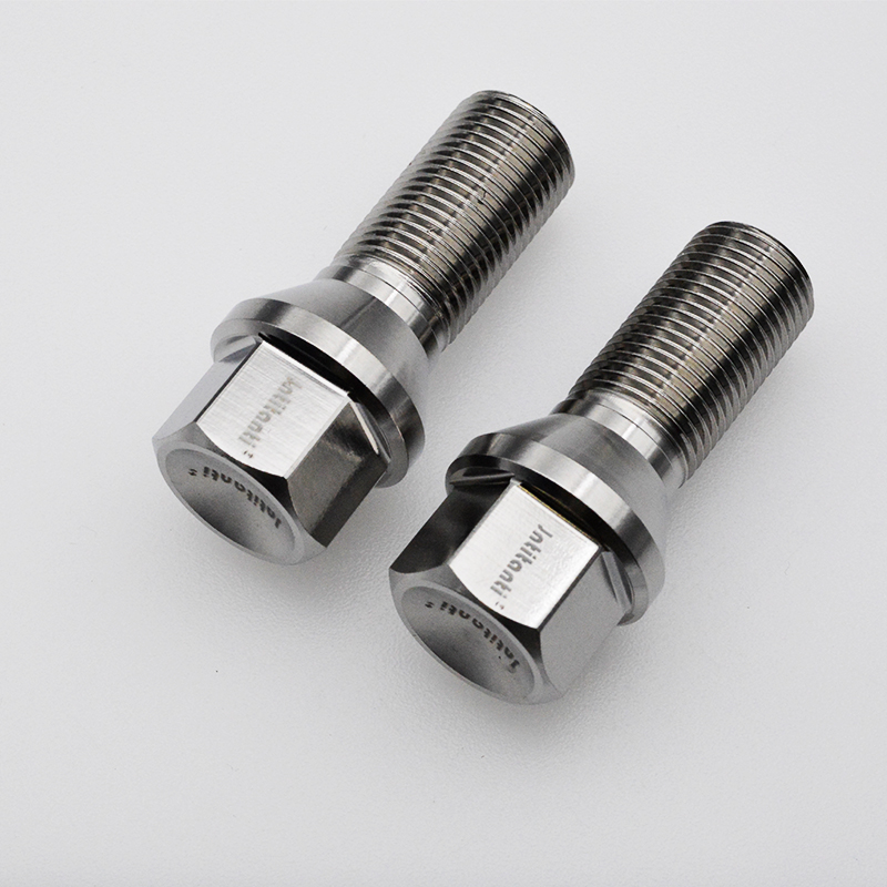 Gr.5 titanium lug bolt with carved top hex head for BMW series auto