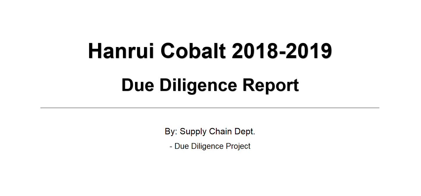 Hanrui Cobalt 2018-2019 Due Diligence Report