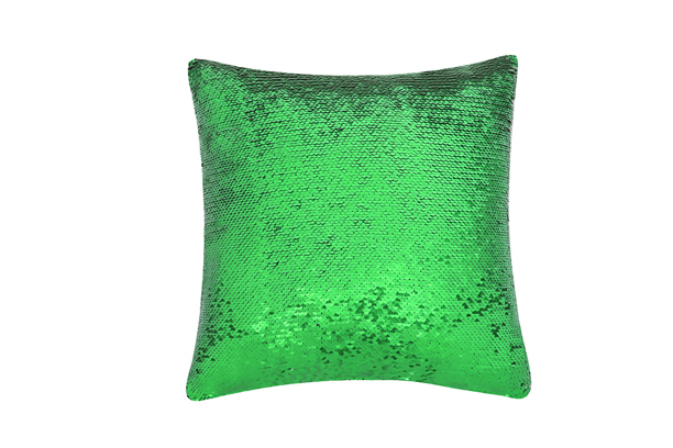 Magic Sequin Pillow Case, Square (Green/White)