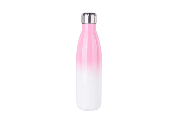 17 oz. Stainless Steel Cola Shaped Bottle (Pink)