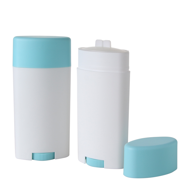 Matte finish 75g oval deodorant PP twist up stick container