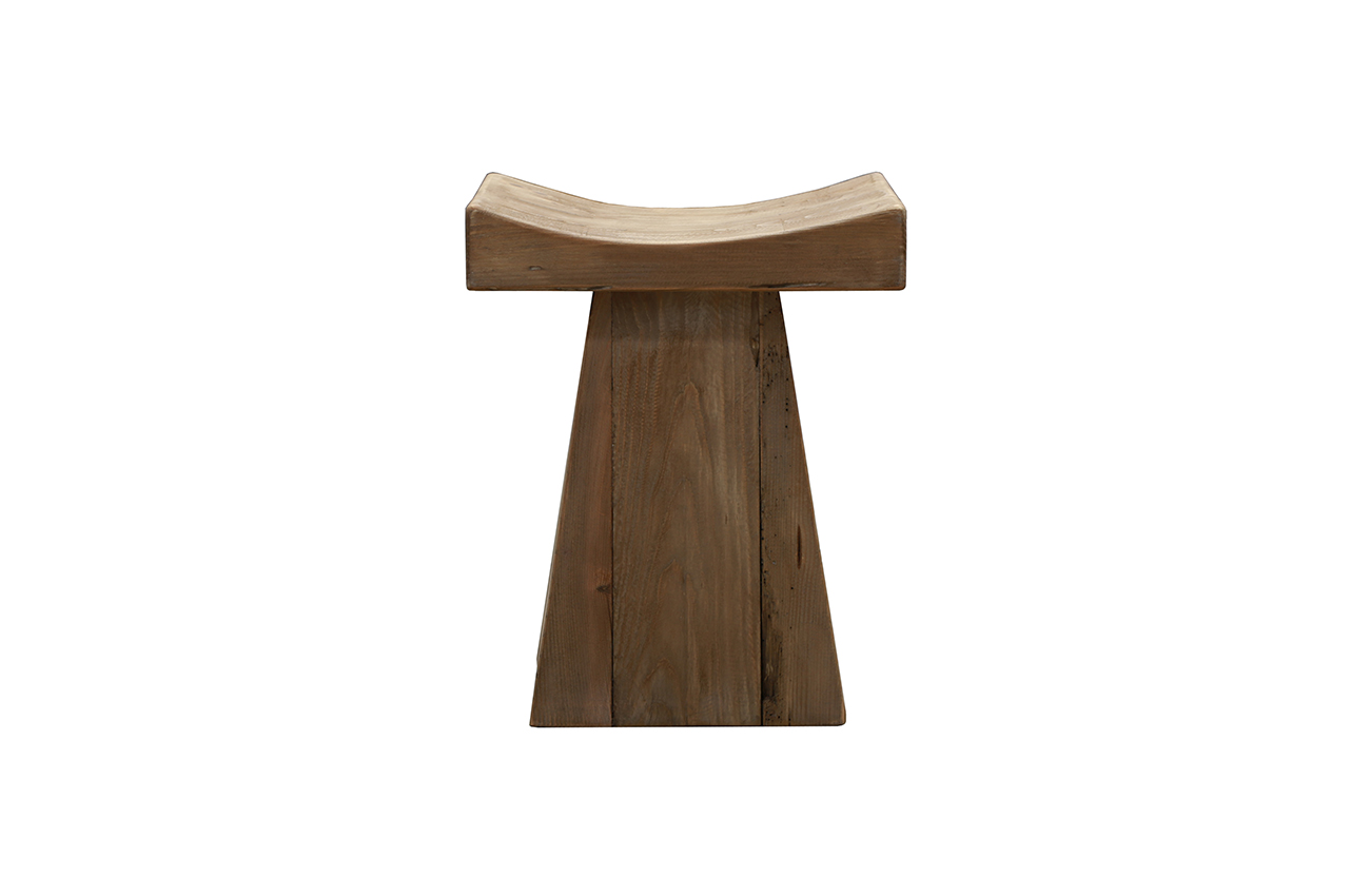 Y610Rustic wood stool with orginal wood color