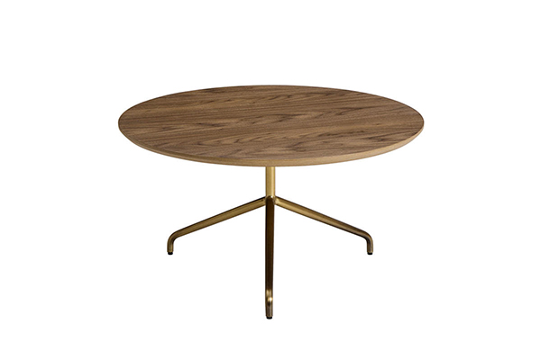 PVD brass stainless steel leg round walnut top coffee table S-1213 g