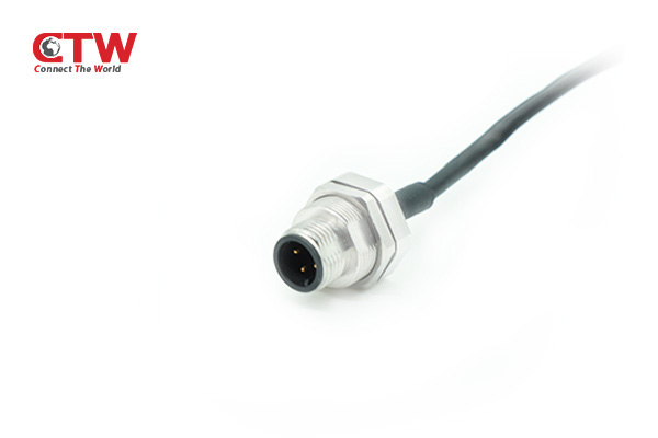 M8 3PIN male Front mounting penal side connector