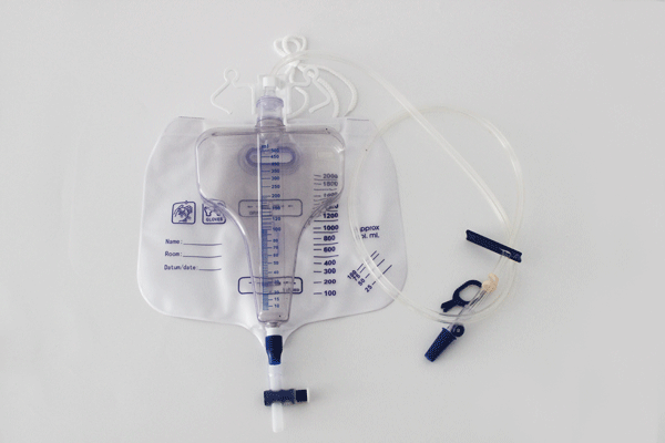 Disposable urine bag with urine meter-A
