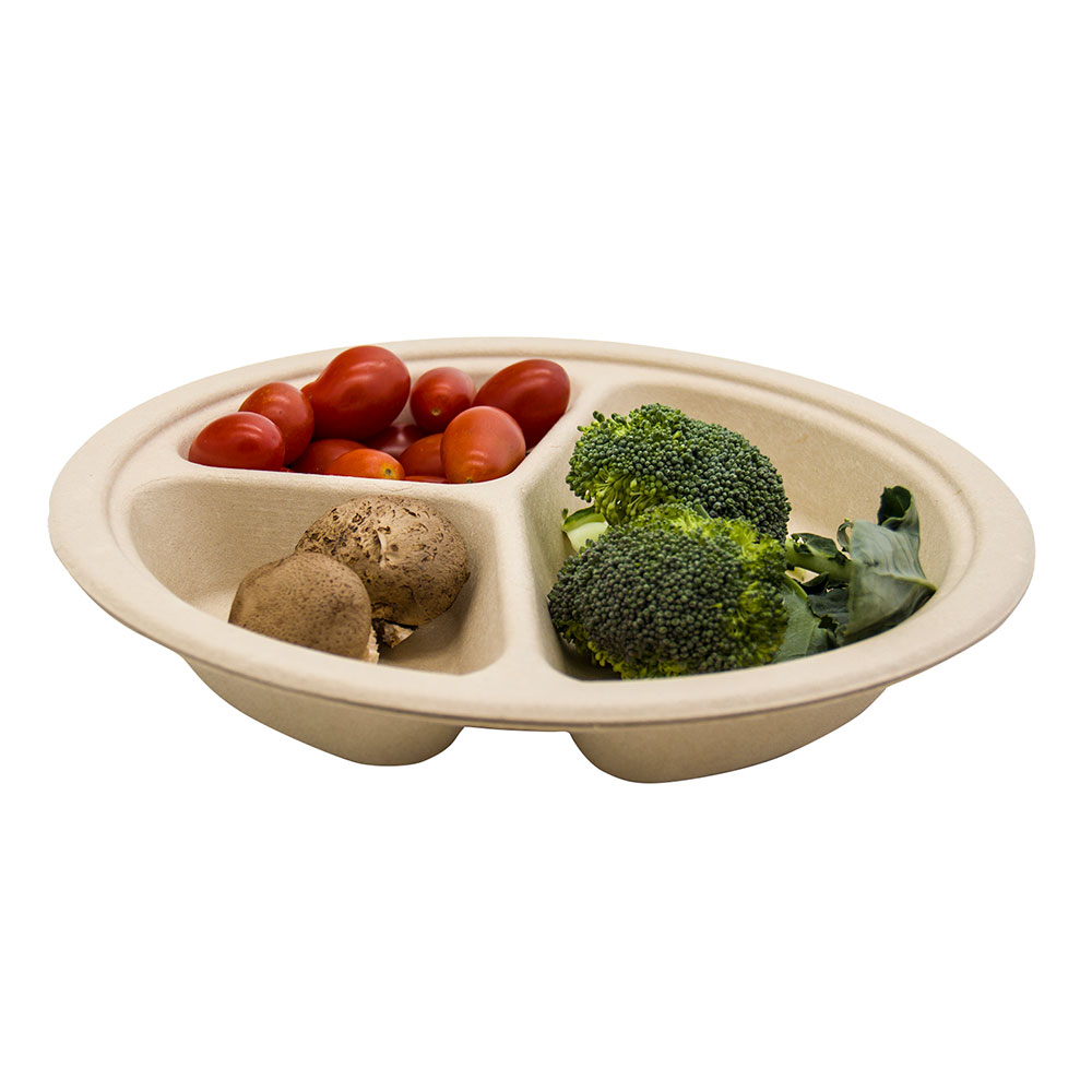 9 inch 3 compartment tray