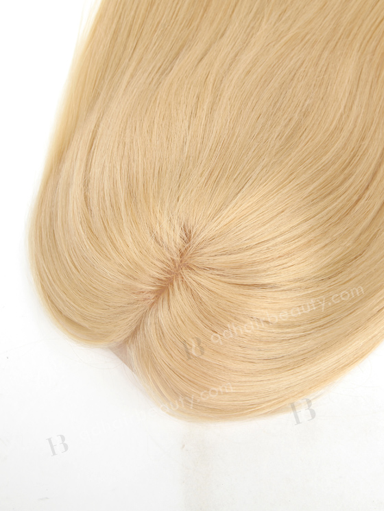 In Stock European Virgin Hair 18" Straight 22# Color 7"×8" Silk Top Open Weft Human Hair Topper-001