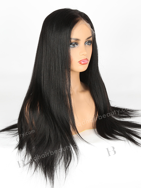 In Stock Indian Remy Hair 20" Yaki 1# Color Full Lace Wig FLW-01578