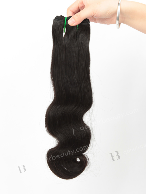 Double Drawn 16'' 5a Peruvian Virgin Half Body Wave Natural Color Hair Wefts WR-MW-162
