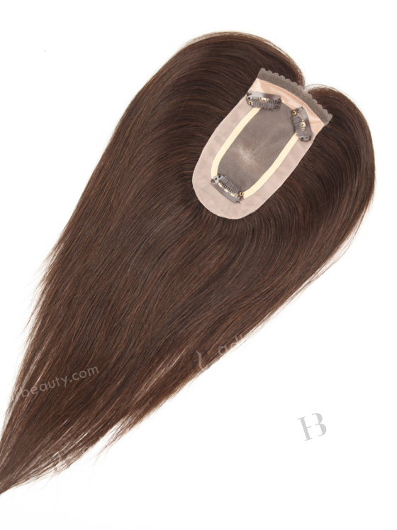 In Stock 2.75"*5.25" European Virgin Hair 12" Straight Color 2a# Monofilament Hair Topper-086