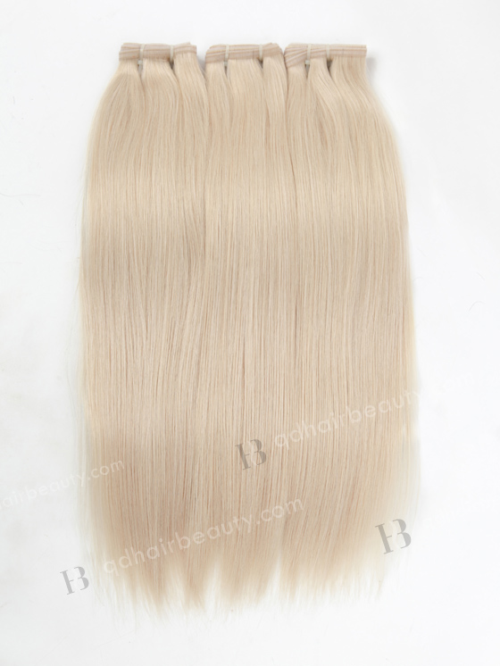 Platinum Blonde White Color Virgin Hair Flat Seamless Comfortable Hybrid Wefts WR-MW-187