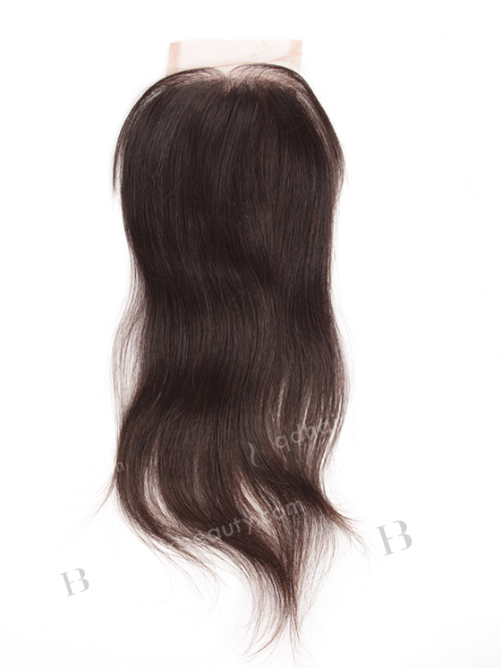 In Stock Chinese Virgin Hair 12" Natural Straight Natural Color Top Closure STC-293