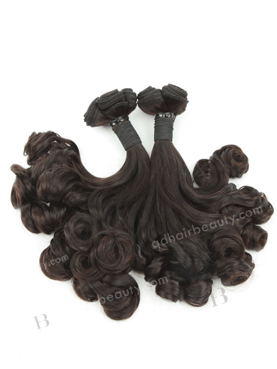 In Stock 7A Peruvian Virgin Hair 16" Double Drawn Tighter Tip Curl Natural Color Machine Weft SM-657
