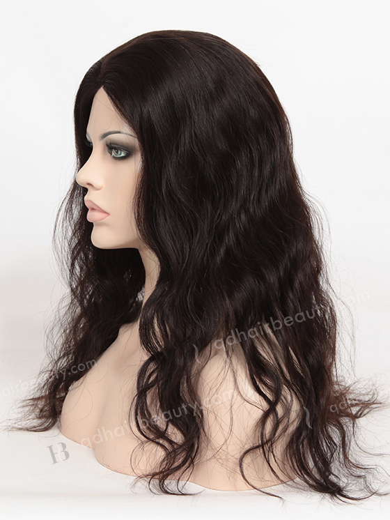 In Stock Brazilian Virgin Hair 18" Natural Wave Natural Color Silk Top Glueless Wig GL-04045
