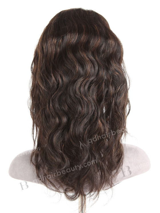 In Stock Indian Remy Hair 14" Body Wave 1b/4# Highlights Color Full Lace Wig FLW-01897