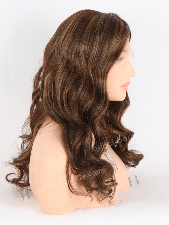 In Stock European Virgin Hair 20" Beach Wave 3# With T3/8# Highlights Color Lace Front Wig RLF-08035