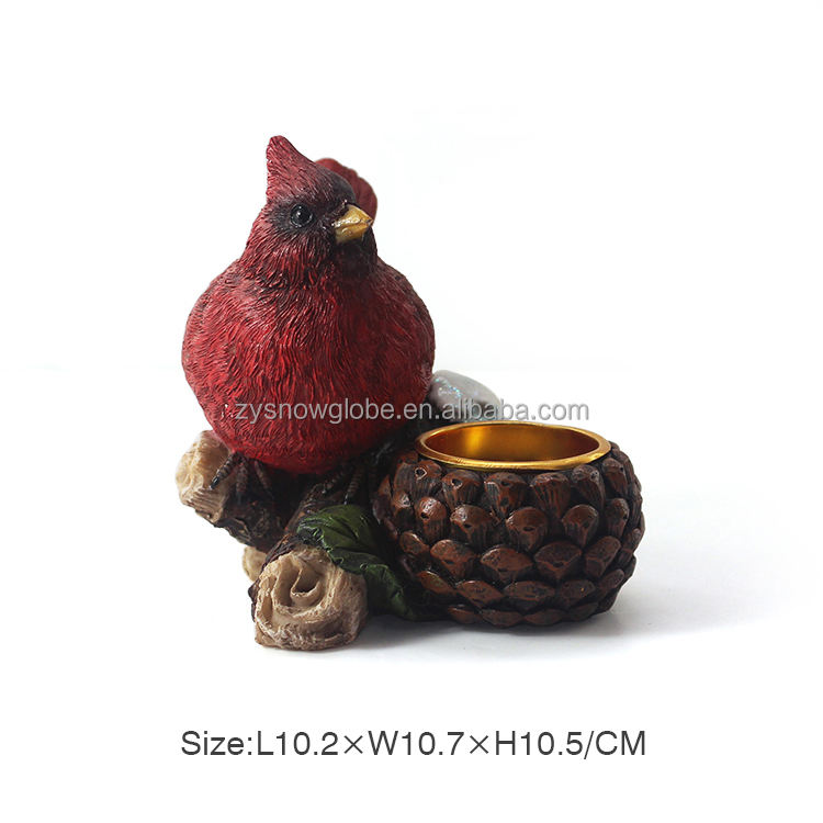 Resin crafts Red Bird Candle Holder Sculpt Decoration