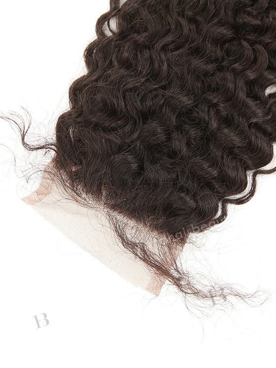 In Stock Indian Remy Hair 14" Kinky Curl Natural Color Top Closure STC-357