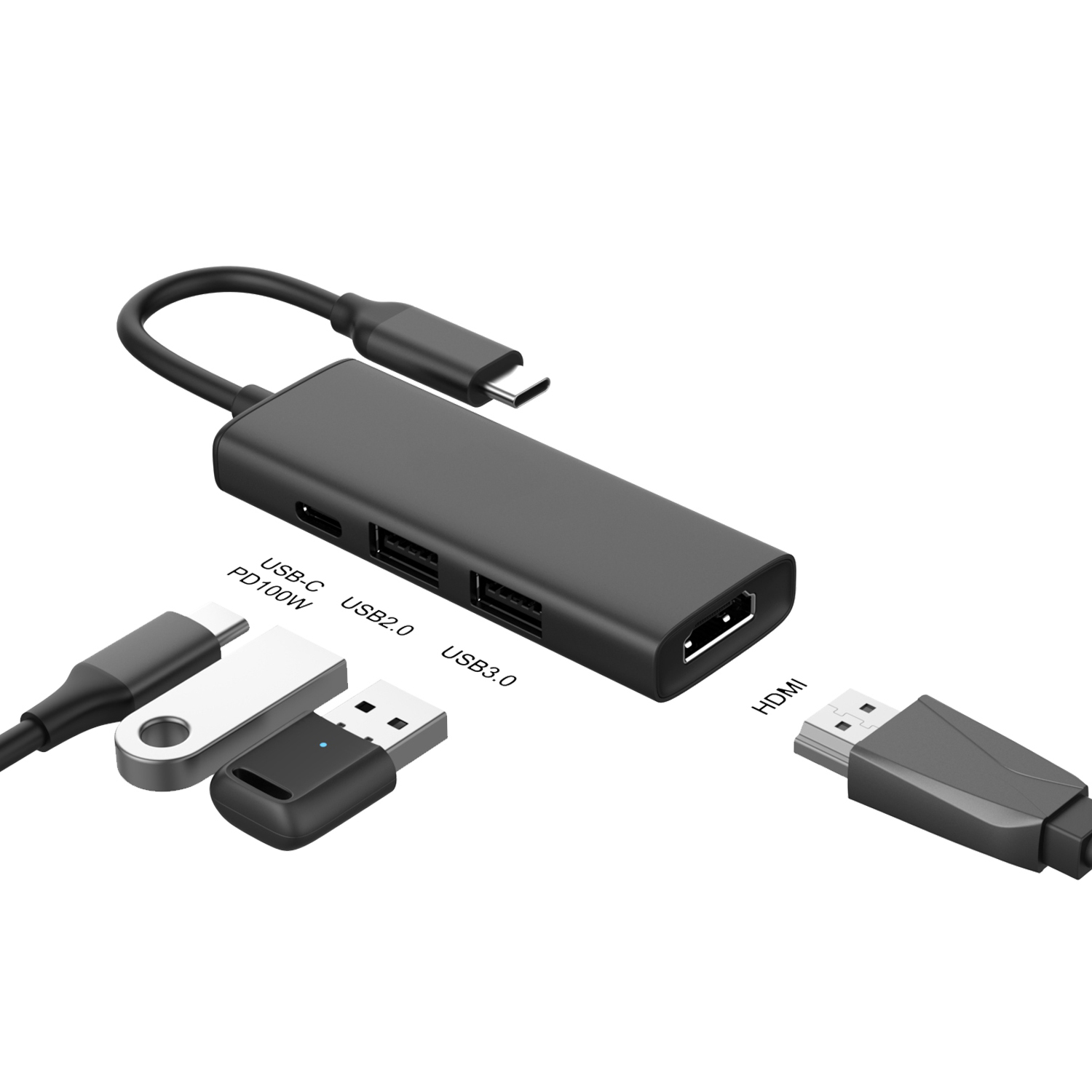 4 in 1 USB C Hub 