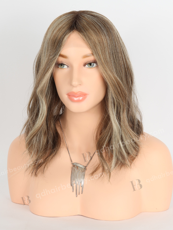 In Stock European Virgin Hair 12" All One Length Slight Wave 10/2/60#, Roots 3# Color Gripper Wig GRP-08003